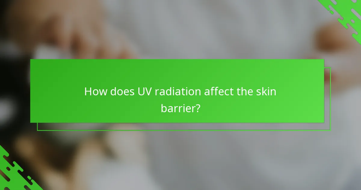 How does UV radiation affect the skin barrier?