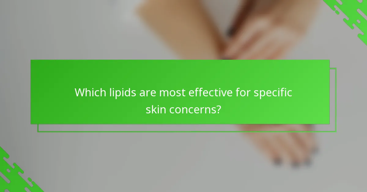 Which lipids are most effective for specific skin concerns?